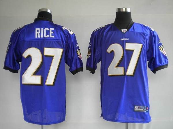 Reebok Purple Baltimore Ravens #52 Ray Rice Authentic Replica