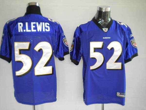 Vintage Baltimore Ravens Reebok triple stitched purple 52 jersey Ray Lewis  #B80